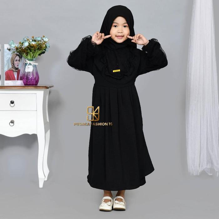 Gambar YURA KIDS baju gamis syari anak perempuan FREE HIJAB cringkle MIX - LAVENDER, S dari Aisyah Shoop99 undefined 5 Tokopedia