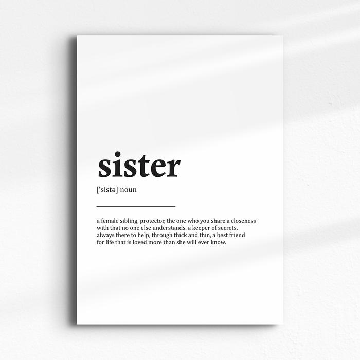 Gambar SISTER Meaning Home Family Girl Boss Wall Decor Poster Hiasan Dinding - MDF dari Palettopia Studio undefined Tokopedia