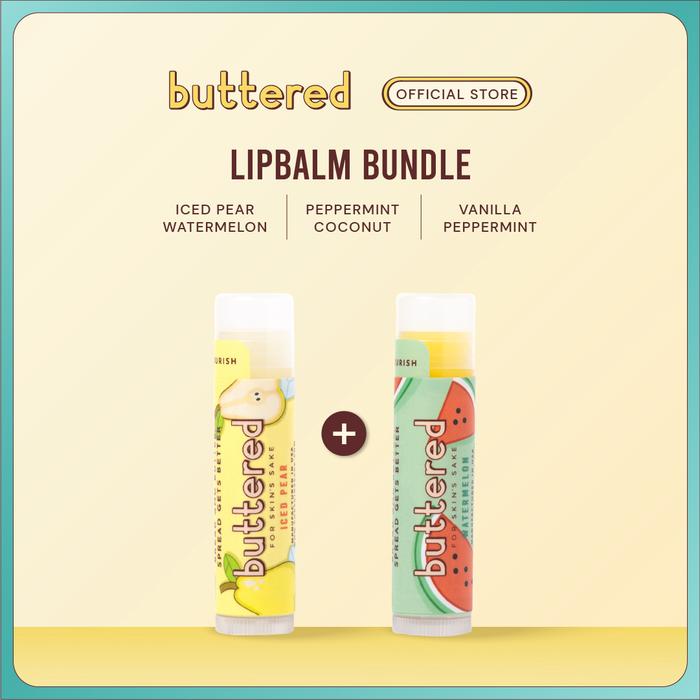 Gambar Buttered Bundle 2 in 1 2pcs Lipbalm Varian Rasa Melembabkan Serta Membantu Mencerahkan Bibir Menyembuhkan Bibir Kering da Pecah Pecah dengan multi Vitamin - PeachApr+Coco dari Buttered undefined Tokopedia