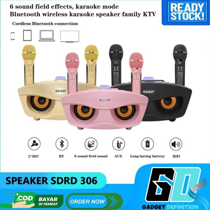Gambar CINOEL MIC SPEAKER KARAOKE 2 MIC PORTABLE WIRELESS BLUETOOTH SDRD - Hitam dari CINOEL undefined Tokopedia