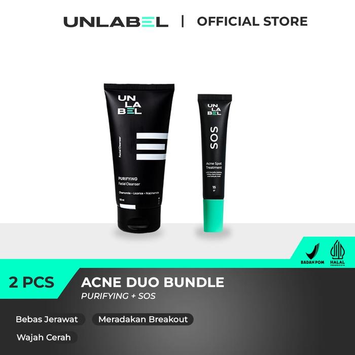 Gambar UNLABEL - Acne Duo Bundle (Purifying + SOS Acne Spot) dari UNLABEL Official Store undefined Tokopedia