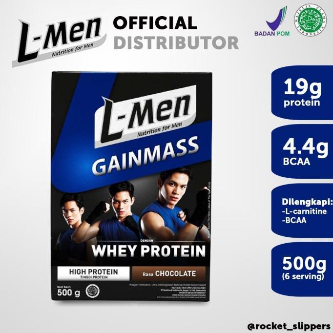 Gambar Promo L-men GainMass 500 gr Susu Penambah Berat Badan - LMen Gain Mass - Chocolate dari milk gage undefined Tokopedia