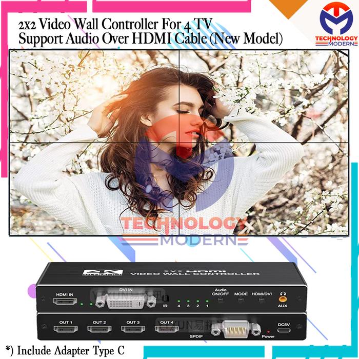 Jual Videowall Controller 2x2 For 4 TV (Big Screen) Support Rotate 180º ...