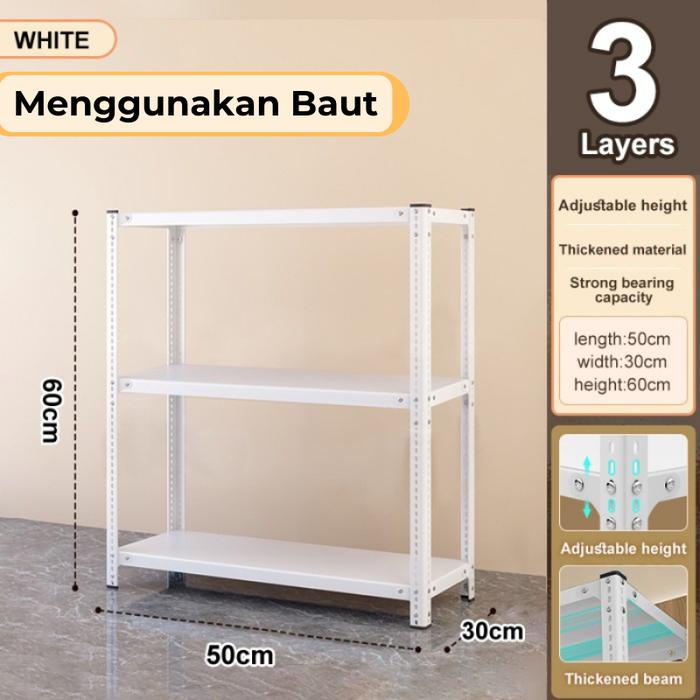 Jual Rak Besi Siku 5 Susun Tanpa Baut Serbaguna Botless Rack Stainless ...