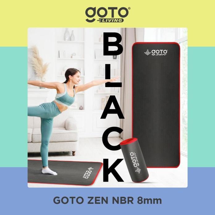 Gambar hemat goto zen nbr yoga mat 8mm matras olahraga poundfit anti slip - BLACK dari tuancrabstore undefined Tokopedia