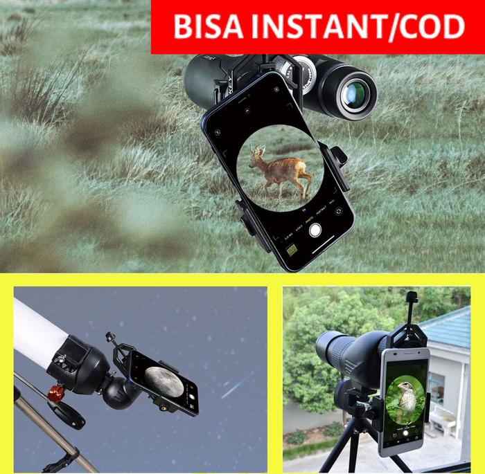 Gambar Smartphone Holder untuk Teropong Binocular Monocular Telescope dari Mania Gadget undefined Tokopedia