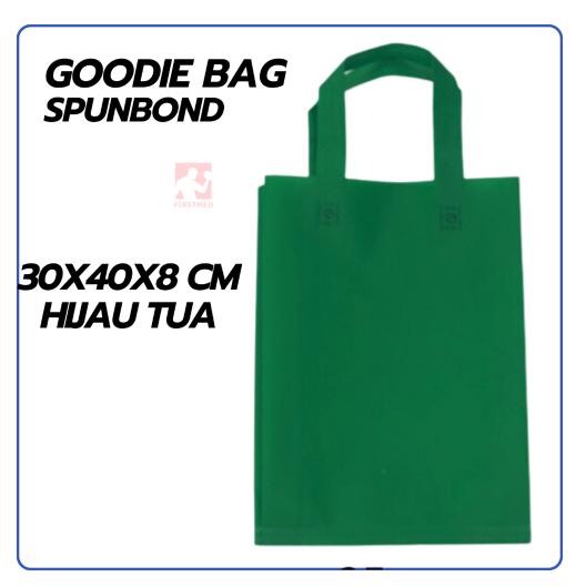 Gambar Goodie bag spunbond 30x40x8 cm tas kain  kantong belanja tas souvenir - Hijau Tua dari firstmed.id undefined Tokopedia