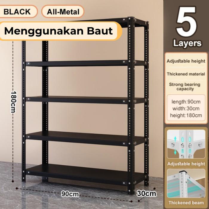 Jual Rak Besi Siku 5 Susun Tanpa Baut Serbaguna Botless Rack Stainless ...