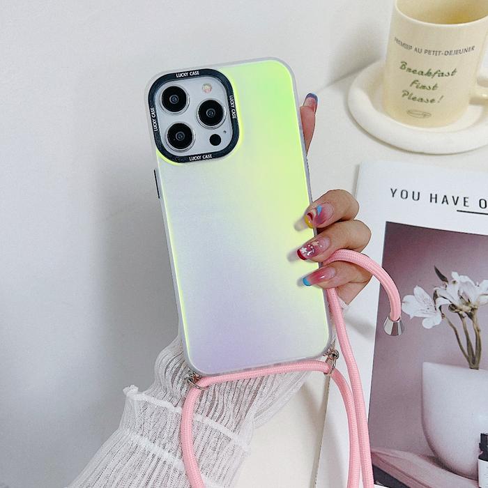Gambar Iphone 15 Pro Max Plus Sling Case Tali Softcase Hologram Gradasi Cover - Case+Tali Pink, 15 dari GoodCaseID undefined Tokopedia