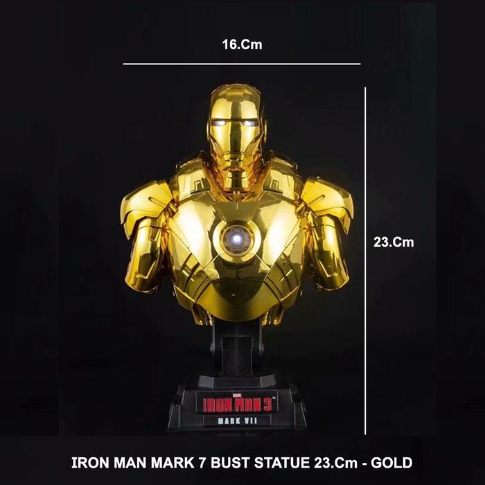 Gambar Pajangan Koleksi Iron Man Mark 7 Bust Statue / Action Figure EB Icons - Yellow dari Icons Official undefined Tokopedia