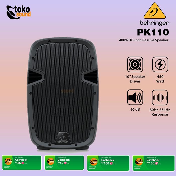 Gambar Behringer PK110 480W 10-inch Passive Speaker - SATUAN dari Tokosound Proaudio undefined Tokopedia