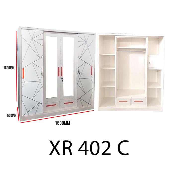 Gambar Lemari Pakaian Besi 3 Pintu Minimalis Modern - Lemari Baju Besi - 4P VECTOR dari AlfaproID undefined 5 Tokopedia