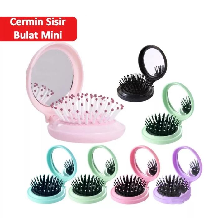 Gambar SISIR LIPAT CERMIN BULAT 2IN1 SISIR RAMBUT MINI KACA 2 IN 1 dari HJ collectionnn undefined Tokopedia