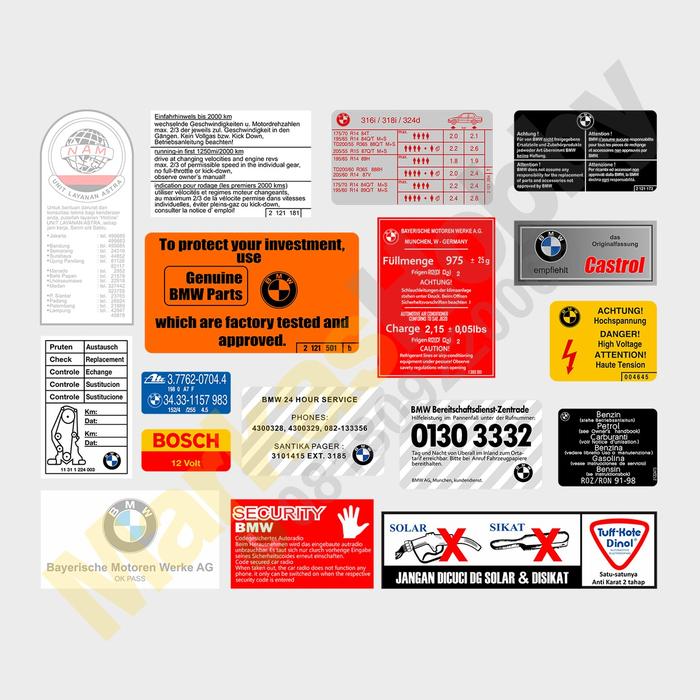 Gambar Stiker BMW E30 Warning Set - M10 dari MarkasHobby undefined Tokopedia