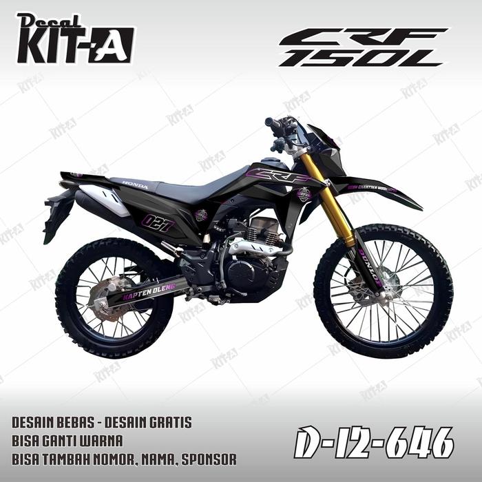 Gambar Decal CRF 150l MOTIF SIMPLE HITAM LIS ABU ABU D-I2-646 dari Decal Kita jogja undefined Tokopedia