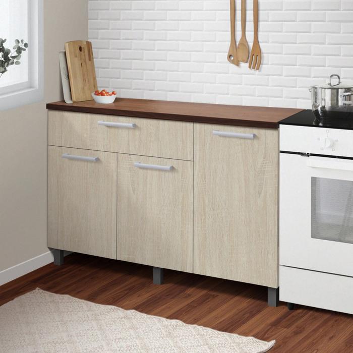 Gambar IDEA Kitchen Set Lemari Dapur Bawah Modern Minimalis - 3 Pintu Denver - Toptable Brown dari Idea Furniture & Home Living undefined Tokopedia