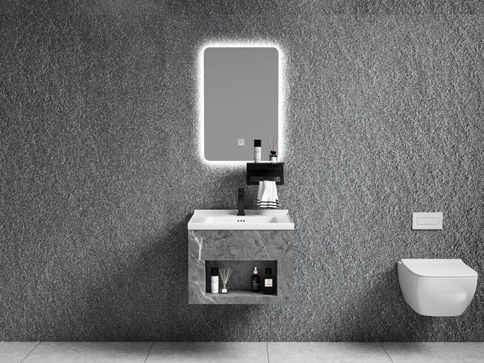 Gambar Wastafel kabinet minimalis Classica Italiano Stainles + cermin LED - 50cm dari DuniaSanitary undefined Tokopedia