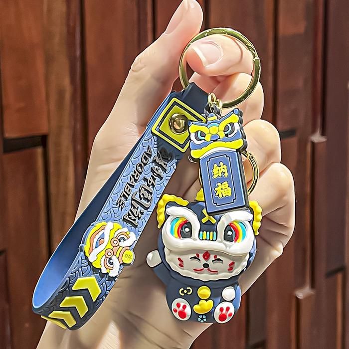 Gambar Gantungan Kunci Tarian Singa/Gantungan Kunci Harimau Kartun - Barongsai Biru dari Maimai_idn undefined Tokopedia