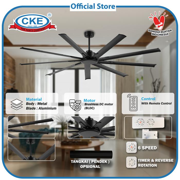 Gambar Kipas Angin Plafon Gantung Modern 120 Inch 9 Blade Ceiling Fan Hias - Black / Hitam dari SumberSuksesShop undefined Tokopedia