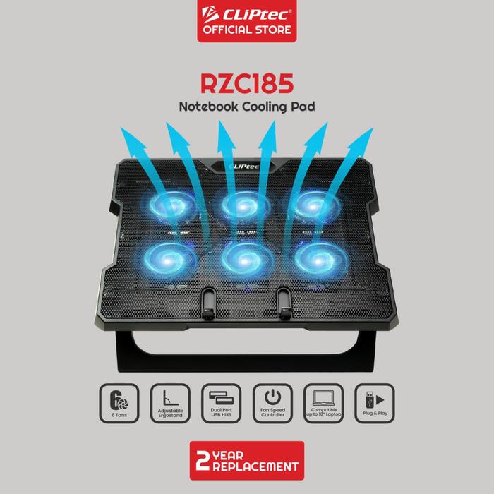Gambar Cooling Pad Laptop Ergonomic Design 6 Fan Silent CLIPtec RZC185 dari CLIPTEC undefined Tokopedia