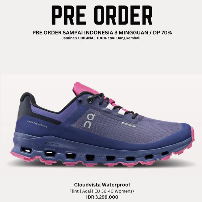 Gambar On running cloudvista waterproof | Sepatu hiking outdoor pria wanita - Ungu dari MYSHOES 22 undefined Tokopedia