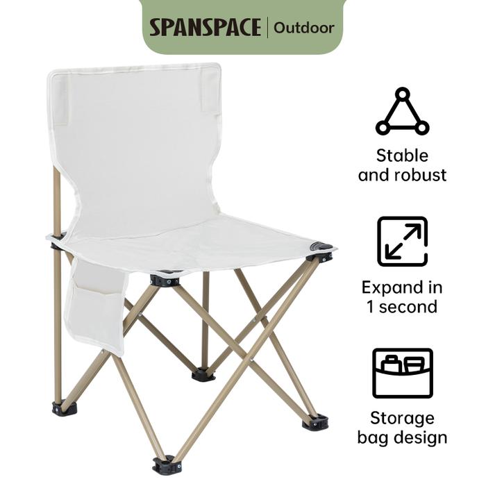 Gambar Deli Spanspace Folding Chair Kursi Lipat Camping Kemah Mancing VS410X - White, Small dari Deli Stationery Indonesia undefined Tokopedia