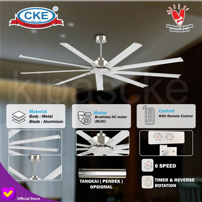 Gambar Kipas Angin Plafon Gantung Modern 80 Inch 9 Blade Ceiling Fan Dekorasi - Silver dari Kipas Online CKE undefined Tokopedia
