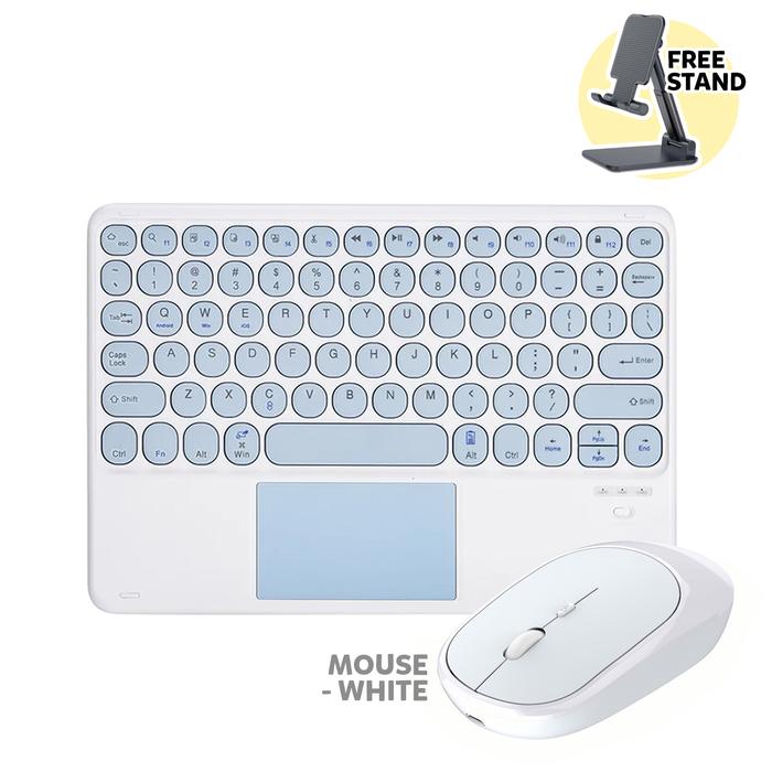 Gambar PAKET Keyboard Mouse iPad 7 8 9 10 Pro 11 Air 4 5 Set Wireless Mobile - Bundling Ungu dari HahaStore ID undefined Tokopedia