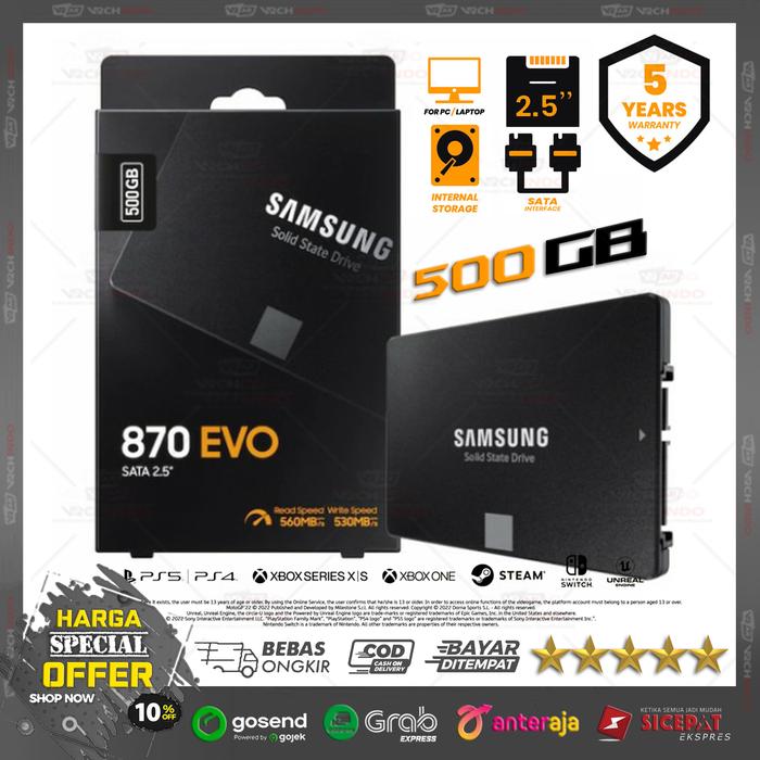 Jual 500GB SSD Samsung 870 EVO Sata III 6Gb/s Original