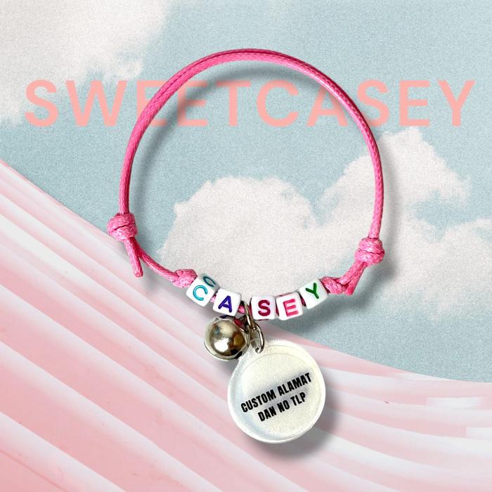 Gambar KUPA CAT NECKLACE/KALUNG KUCING NAMA/KALUNG KUCING CUSTOM - KUPA A, SOFT PINK dari Sweet Casey undefined Tokopedia