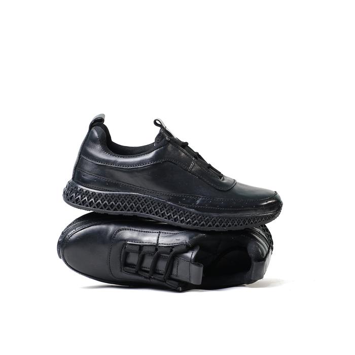 Gambar WARKA - Sepatu Sneakers Kulit Pria Sepatu Casual Kulit - Jarvis Hitam - Hitam, 39 dari Haliz Store_NEW undefined Tokopedia