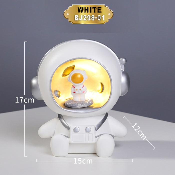 Gambar LUCKY CAT with Lamp + Battery Hiasan Patung Kucing Keberuntungan Lampu - Astronot AbuAbu dari Ahoki undefined Tokopedia