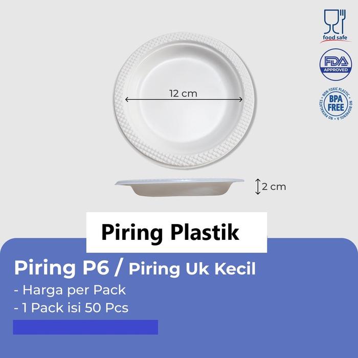 Gambar PGP01 ISI 50 PCS Piring Plastik Makan  PET Paper Cup Pesta Ulang Tahun - Piring P6 dari Nyonya Lie undefined Tokopedia