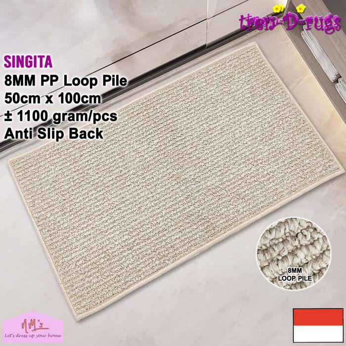 Gambar Tren-D-rugs keset kaki jumbo salur polos pintu depan anti slip 50x100 - Cream Salur dari NMs Lets dress up your home undefined Tokopedia