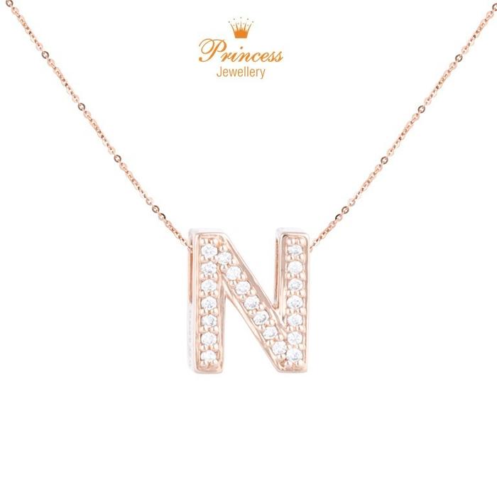 Gambar Liontin Inisial N Berlian PDLTX4213 Princess Jewellery - Rose Gold dari Princess Jewellery Online Kota Administrasi Jakarta Selatan Tokopedia