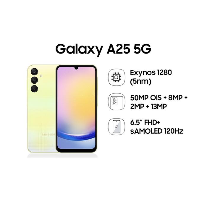Gambar Samsung Galaxy A25 5G 8/128GB | 8/256GB 6.5 Inch Garansi Resmi - Yellow, 8/256GB dari Andalas Cellular_NEW undefined Tokopedia