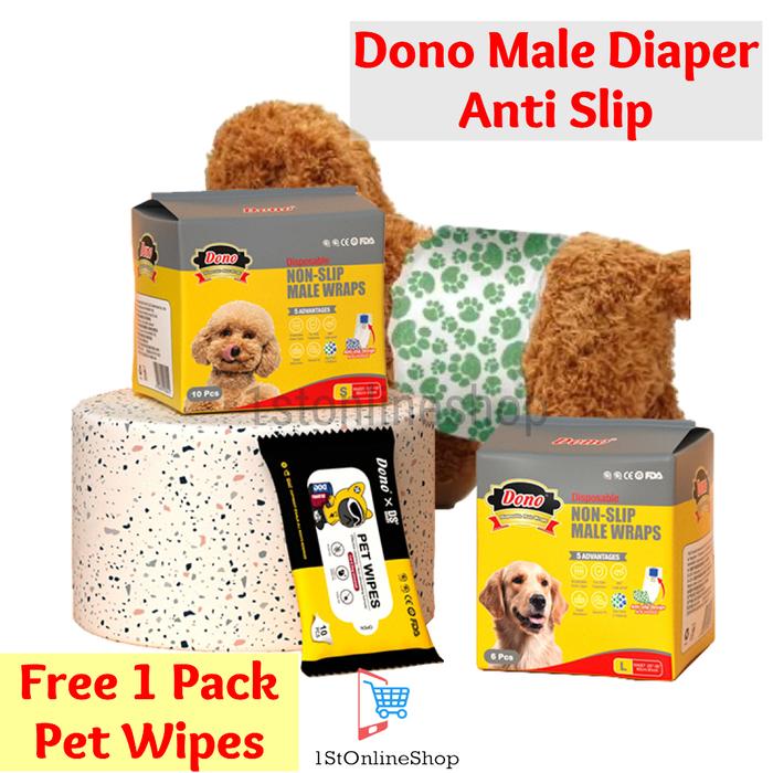 Gambar Popok Hewan Anjing Jantan XS S M L Male Dono Diaper Anti Slip Original - Abu L dari 1st OnlineShop undefined Tokopedia