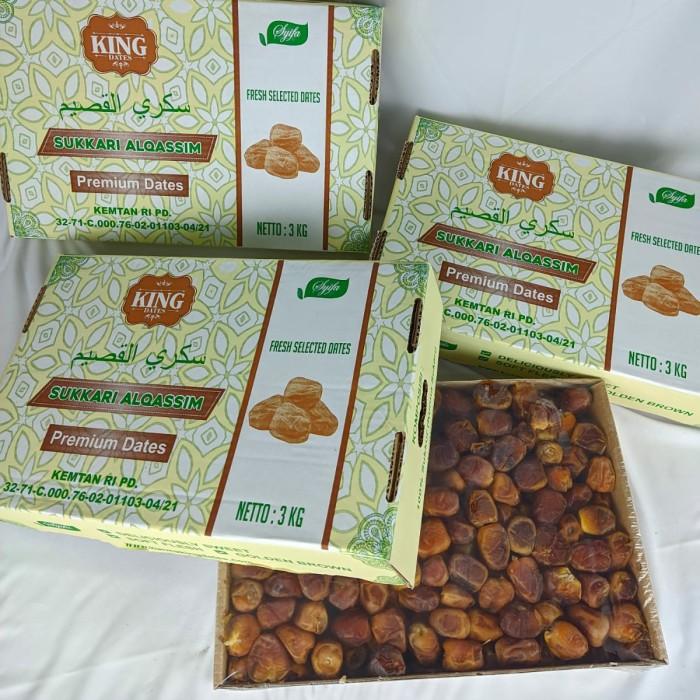 Gambar King Dates Sukkari Alqassim Kurma Basah Lembut 3 KG - Kurma Sukari Al Qassim King Dates - SUKKARY KING  dari Healty store official undefined Tokopedia