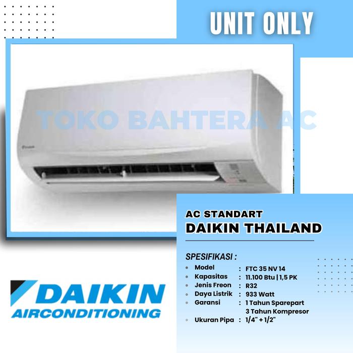 Gambar AC Daikin Standart Thailand 1 PK | FTC25 dari Toko BAHTERA AC undefined Tokopedia