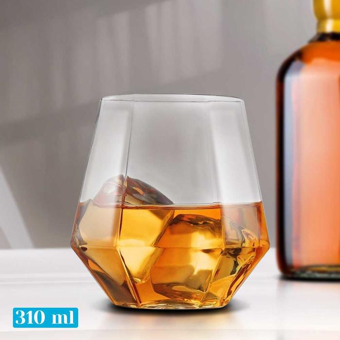 Gambar Gelas Kaca Model Diamond Geomerty Unik Crystal Glass 310ml - Clear dari Sela Rumah undefined Tokopedia