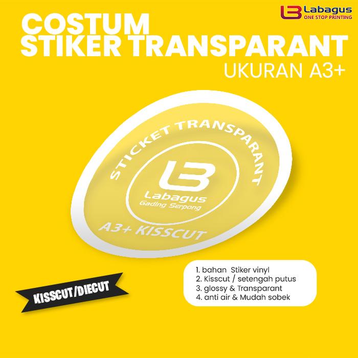 Gambar Cetak Stiker Vinyl/Transparan A3+ Print + Cutting dari Labagus Printing undefined Tokopedia