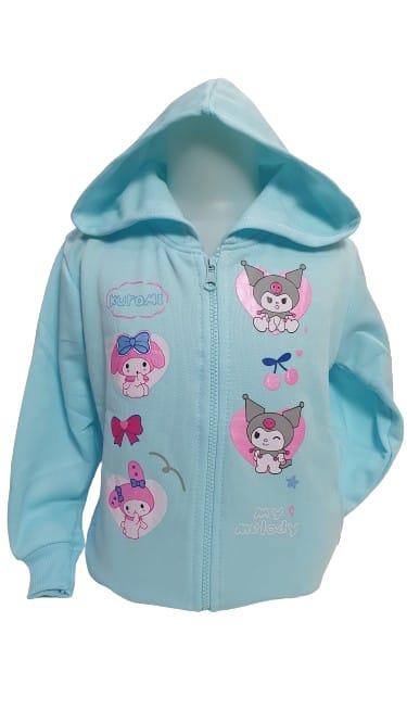 Gambar Jaket Anak Perempuan Kuromi & Melody Hoodie - Light Blue, M dari Tokojujurpasti undefined Tokopedia