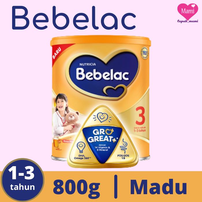 Gambar Bebelac 3 Madu / Vanila 800g Kaleng Susu Bubuk Pertumbuhan  1-3 Tahun - 3 Madu 800 klg dari lapakmami9 undefined Tokopedia
