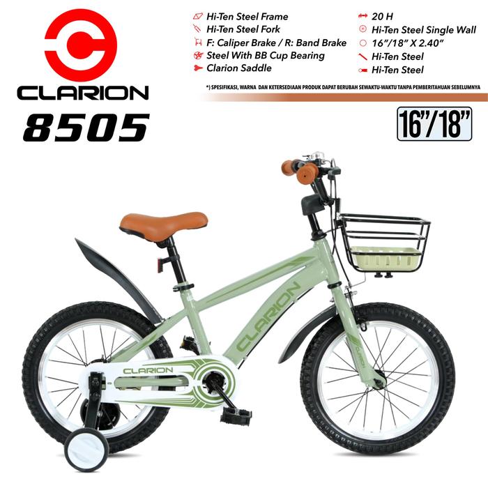 Gambar SEPEDA ANAK CLARION 8505 16 inch 18 inch VELG ALLOY - Hijau, 12 inch dari Three Siblings Bike Shop undefined Tokopedia