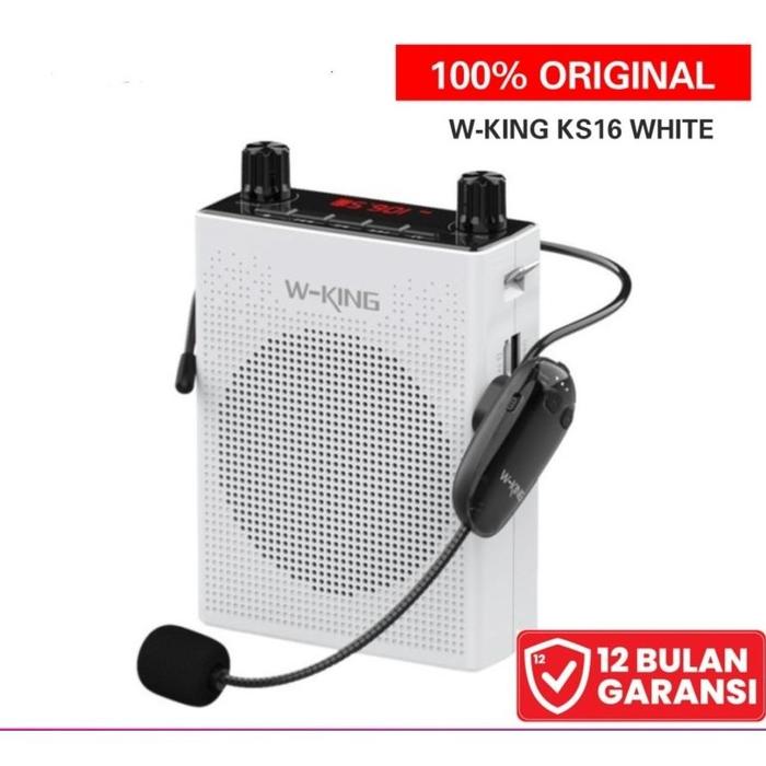 Gambar WKING Speaker Bluetooth KS16 Mic pinggang Tour Guide Mic Ngajar - Putih dari Tuti tore undefined Tokopedia