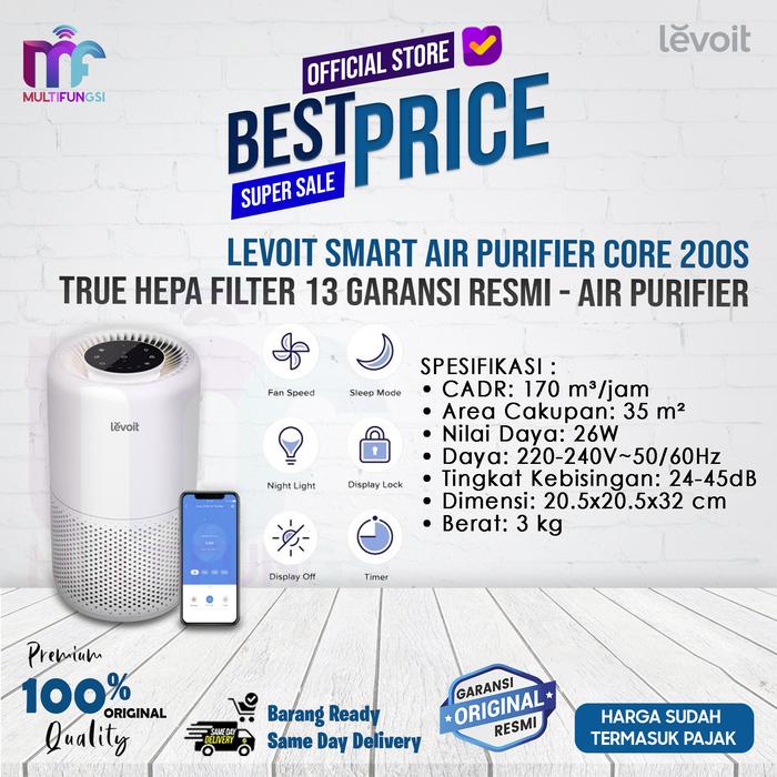 Gambar Levoit Smart Air Purifier Core 200S True HEPA Filter 13  Garansi Resmi - Air Purifier dari Multifungsi Online undefined Tokopedia