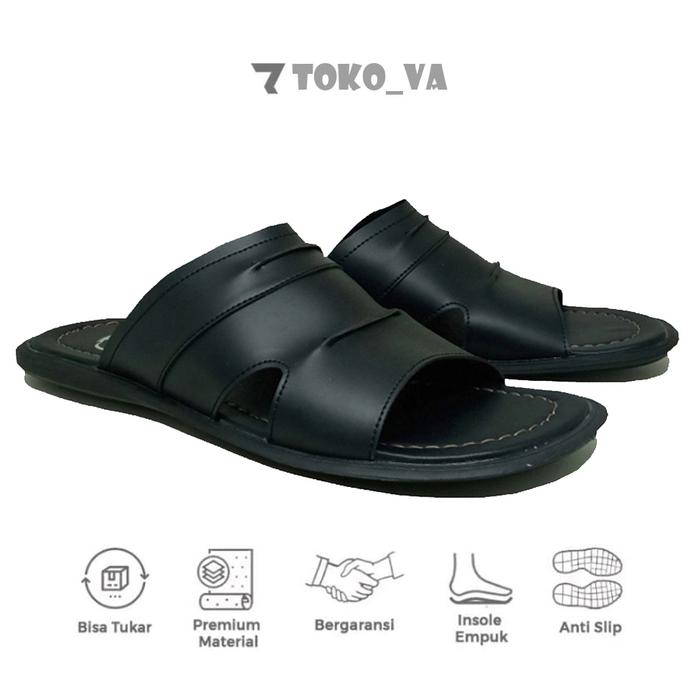 Gambar Sandal Pria Ukuran Besar / Big Size 44-45-46-47 - Sendal Kulit Asli - J02 H, 48 dari Toko Va Big Size undefined Tokopedia
