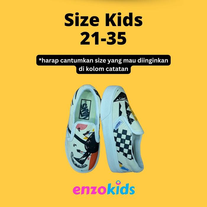 Gambar Sepatu Couple Ayah Ibu Bunda Anak Vans SLip On MOMA High Quality - Kids 21-35 dari Enzo Kids undefined Tokopedia