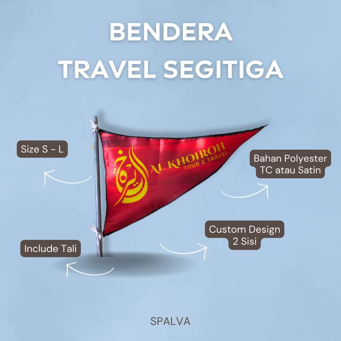 Gambar Bendera Tour Guide / Bendera Travel Segitiga CUSTOM DESIGN 2 sisi - TC 2sisi, S dari Spalva Surabaya undefined Tokopedia