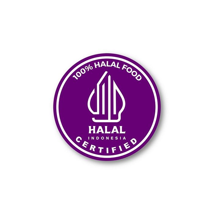White Halal Sticker Jual Stiker Label Halal Warna Putih Dan Ungu Diameter 14cm Stiker Vynil ...